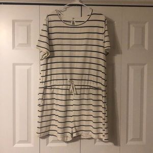Black & White striped cotton romper!